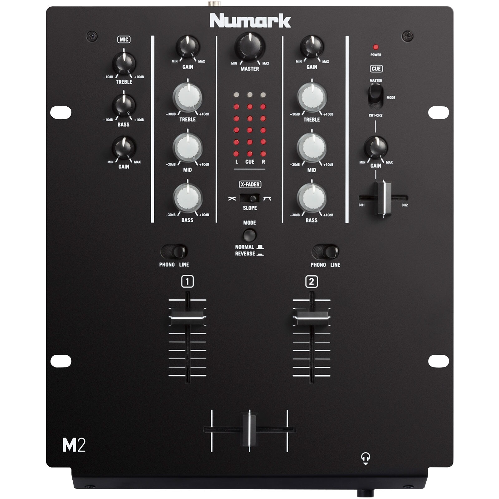 Numark M2 Black 2-Channel 10" Professional DJ Mixer - Black