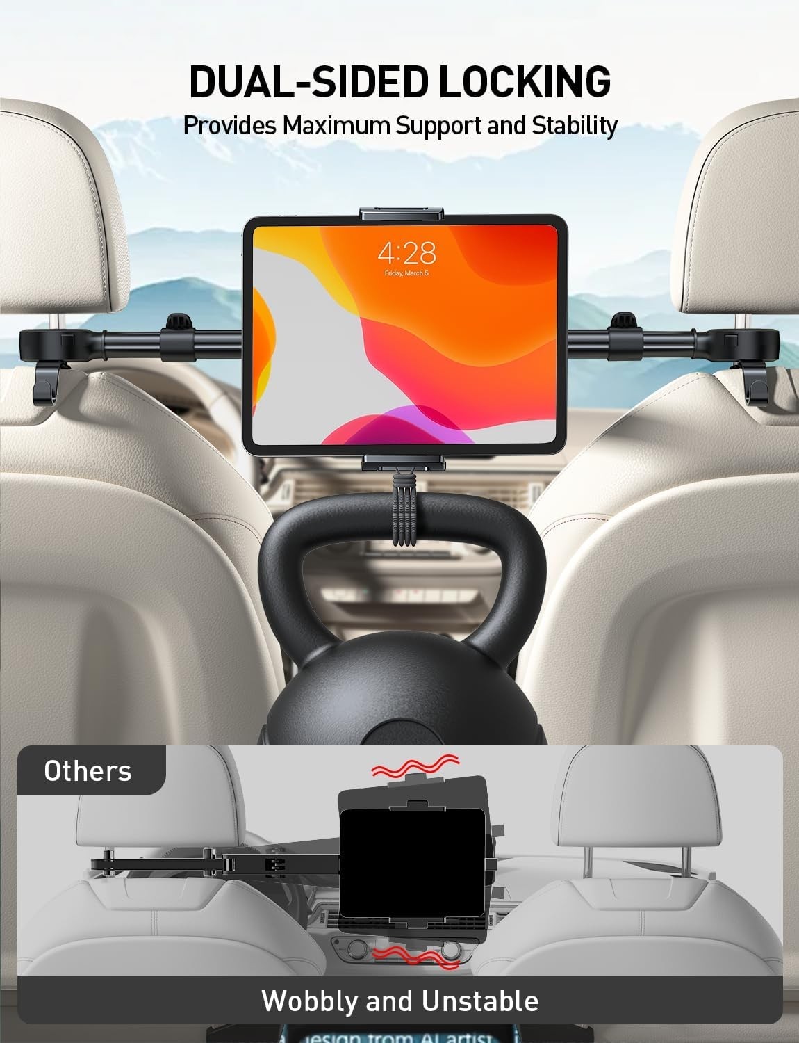 Car Road Trip Tablet Holder - Wide Device Compatibility
