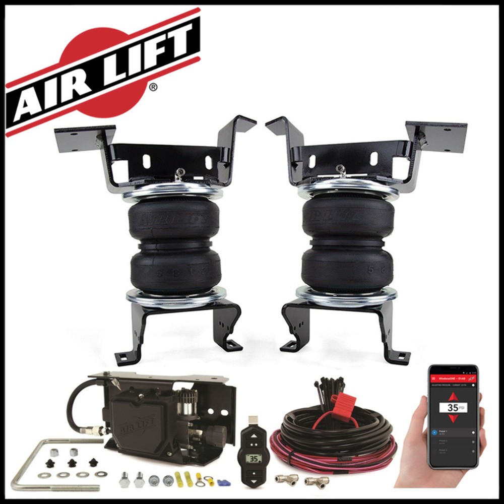 Air Lift 5000 Spring Bags & Wireless Compressor 20-25 Silverado 2500 3500 HD 4WD