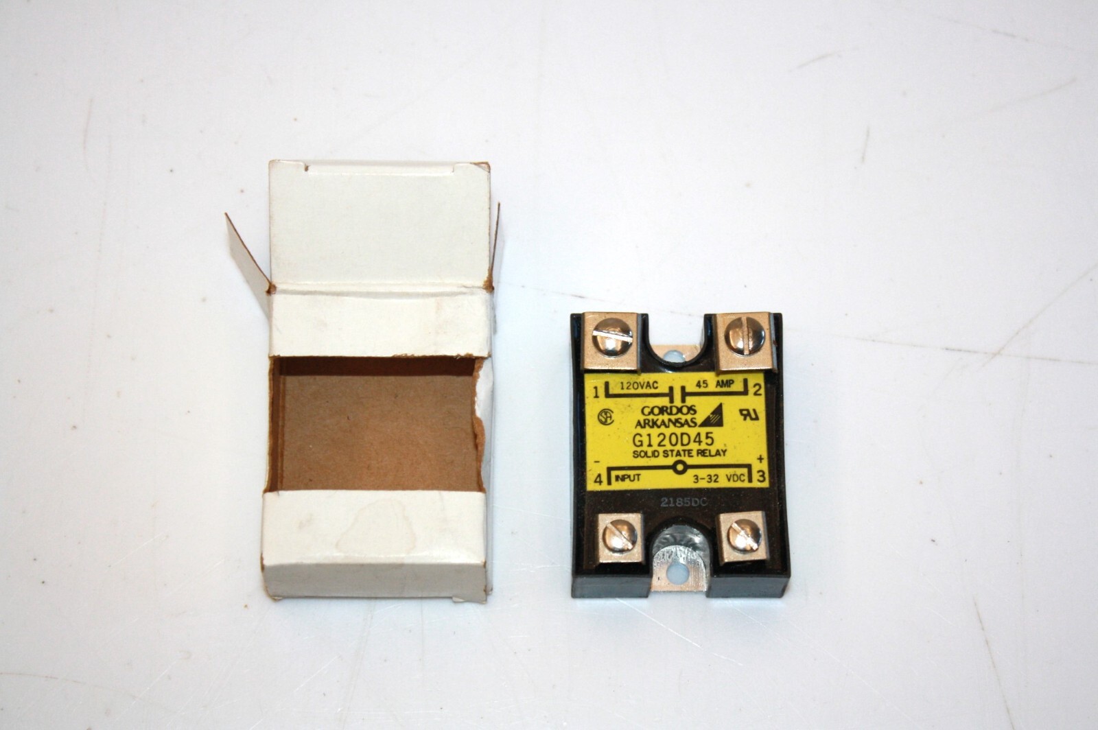 Qty (1) Gordos Arkansas G120D45  3.5-32V Input 120VAC 45A Out SSR - NOS