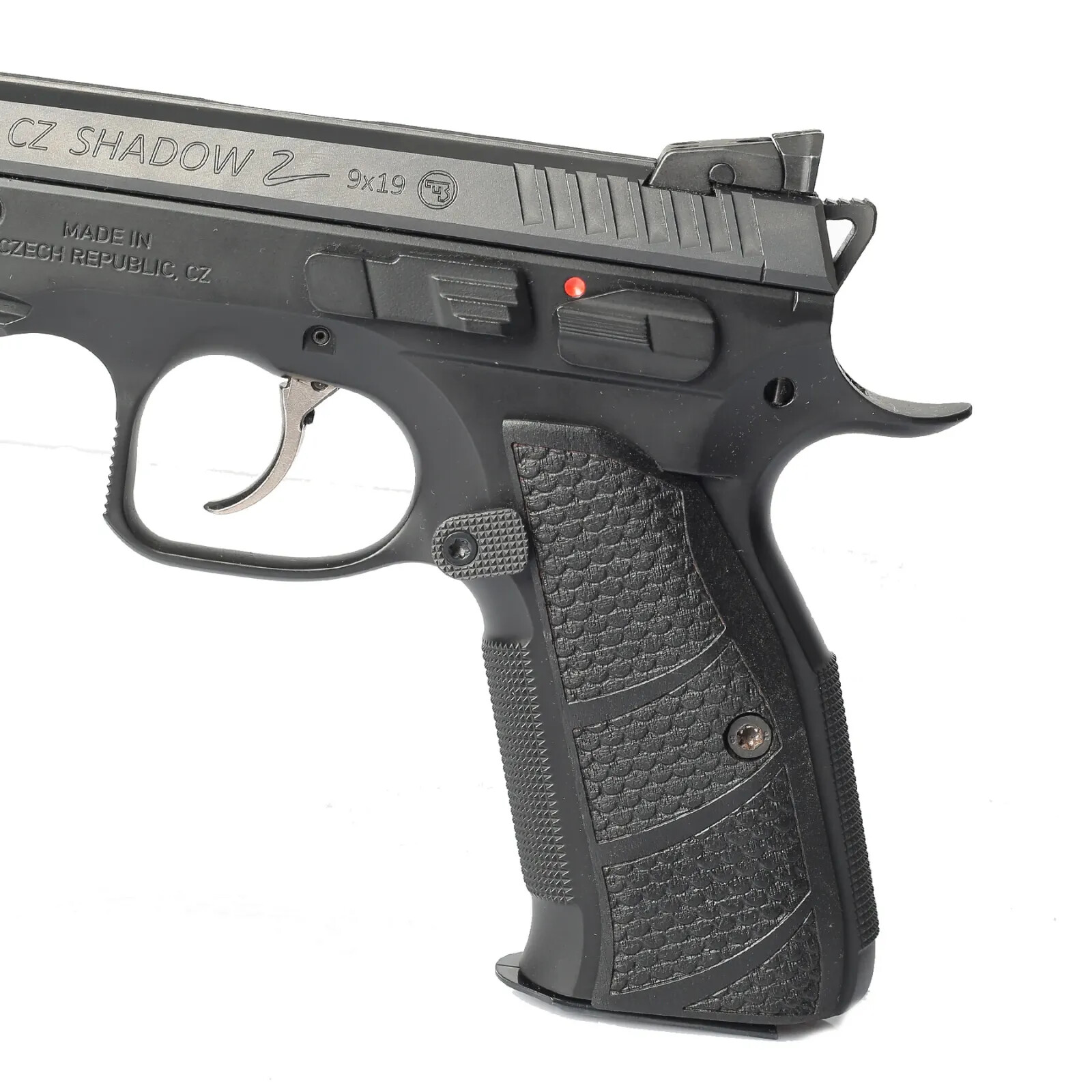 BLACK CZ Shadow 2 Grips,Textured Turkish Walnut Wood Gungrip Handcrafted NICE