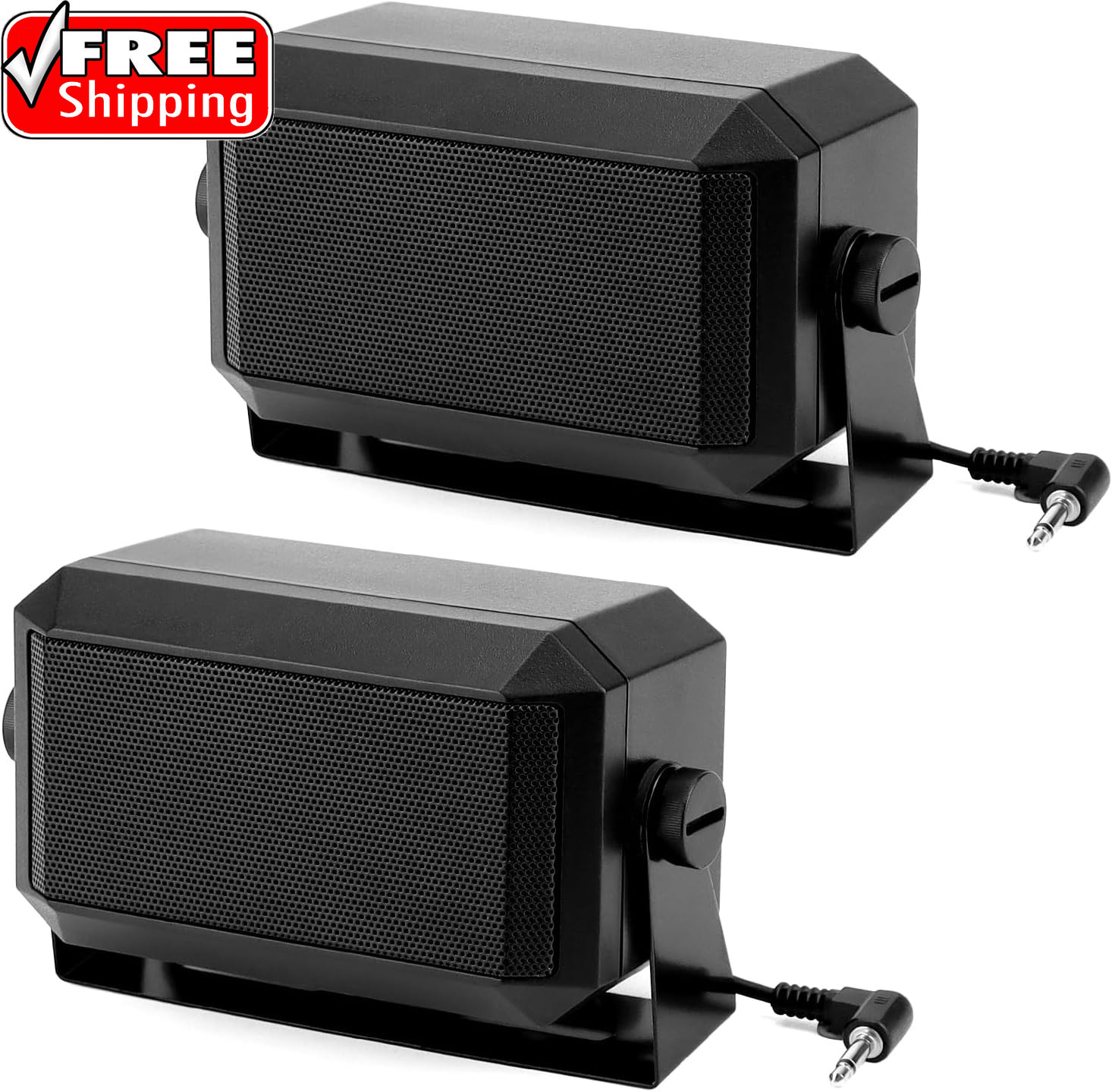 5W External Communications Speaker - 2 Pack 8 Ohms with 3.5Mm Plug for Ham Radio
