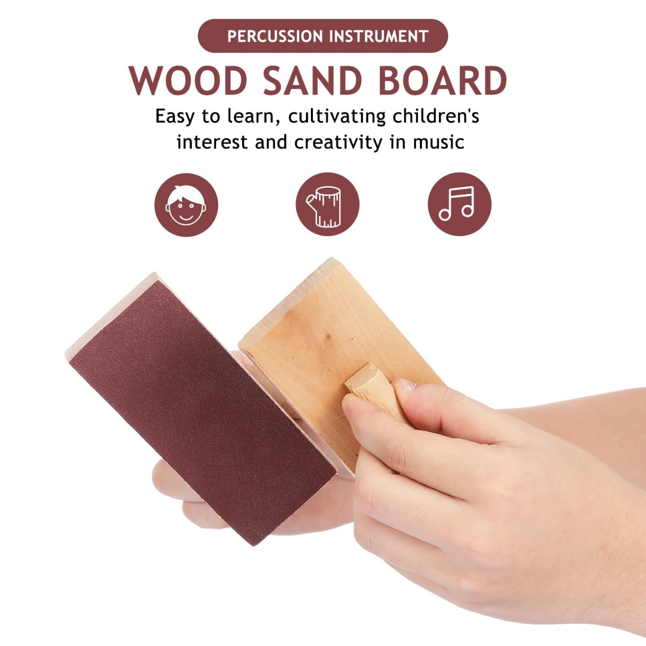 5 Pairs Wooden Soundboard Musical Instruments Percussion Toy Sand Block Music...