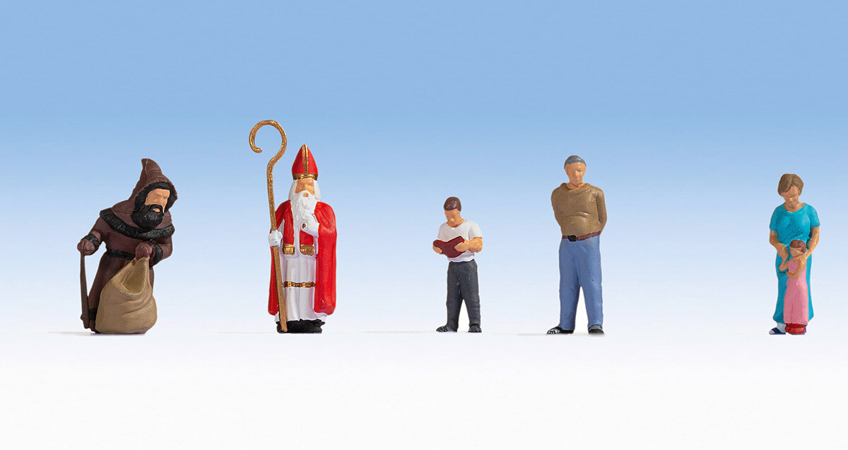 NEW HO NOCH 15923 CHRISTMAS FIGURES : St.Nicholas' Day with Schmutzli Monk