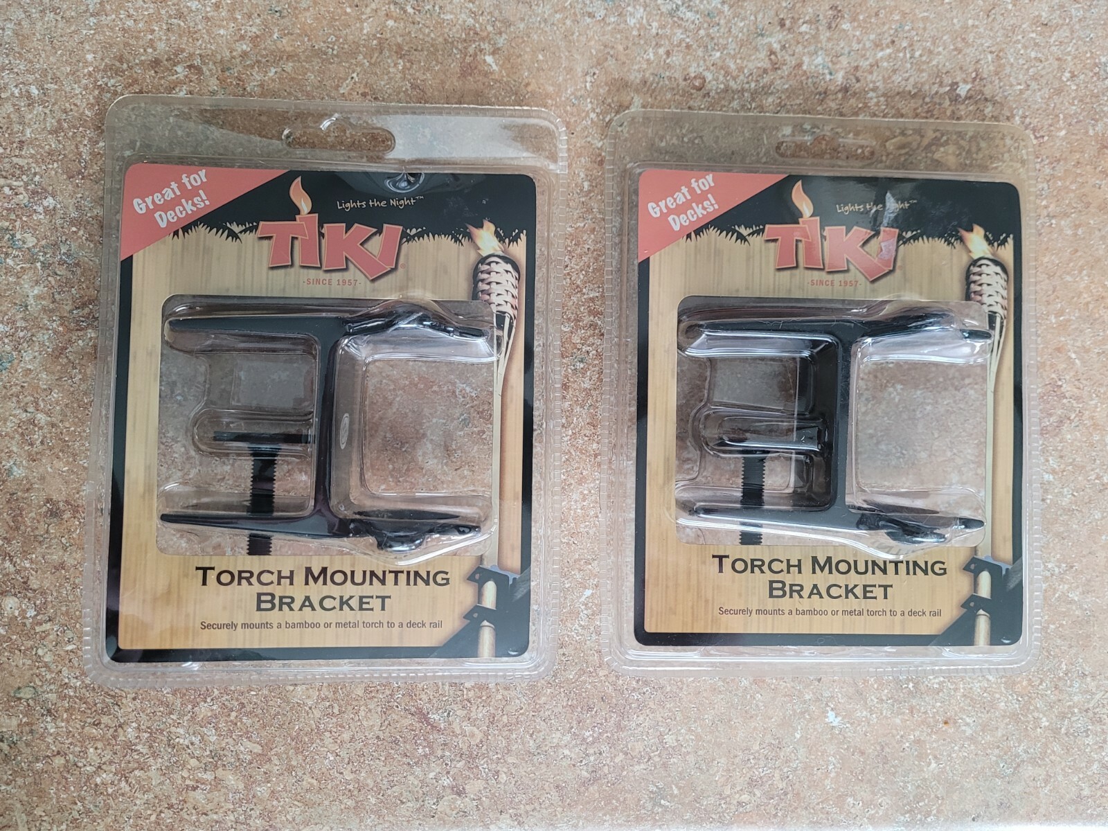 2) TIKI TORCH MOUNTING BRACKETS ( NEW )
