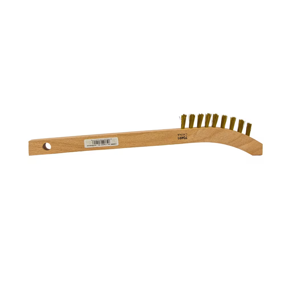 Forney 70491 Scratch Brush with Curved Handle, Brass, 2 x 9 Rows