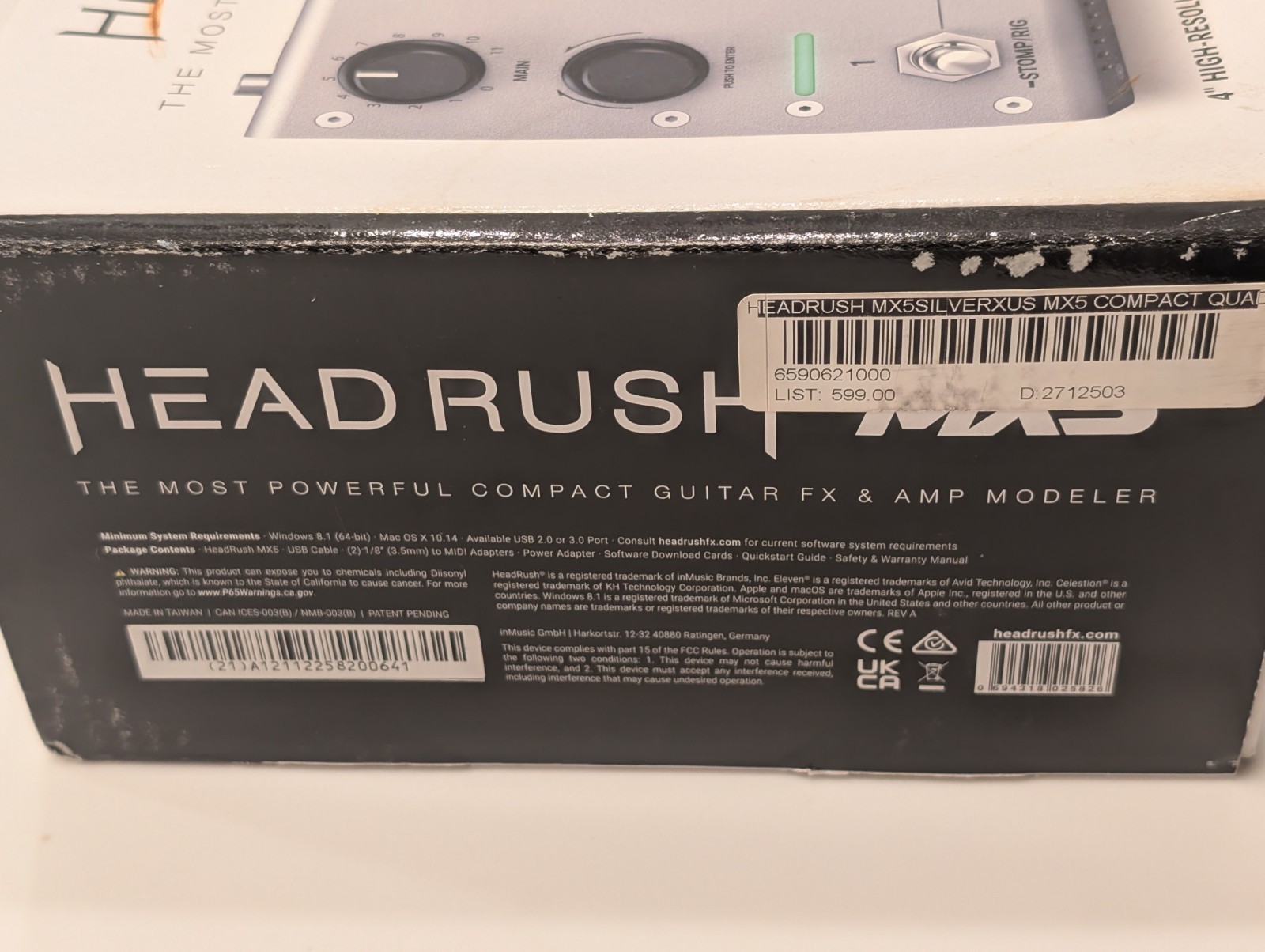 HeadRush MX5 Special Edition Silver Guitar Amp Modeler Multi-Effects Amp Mod