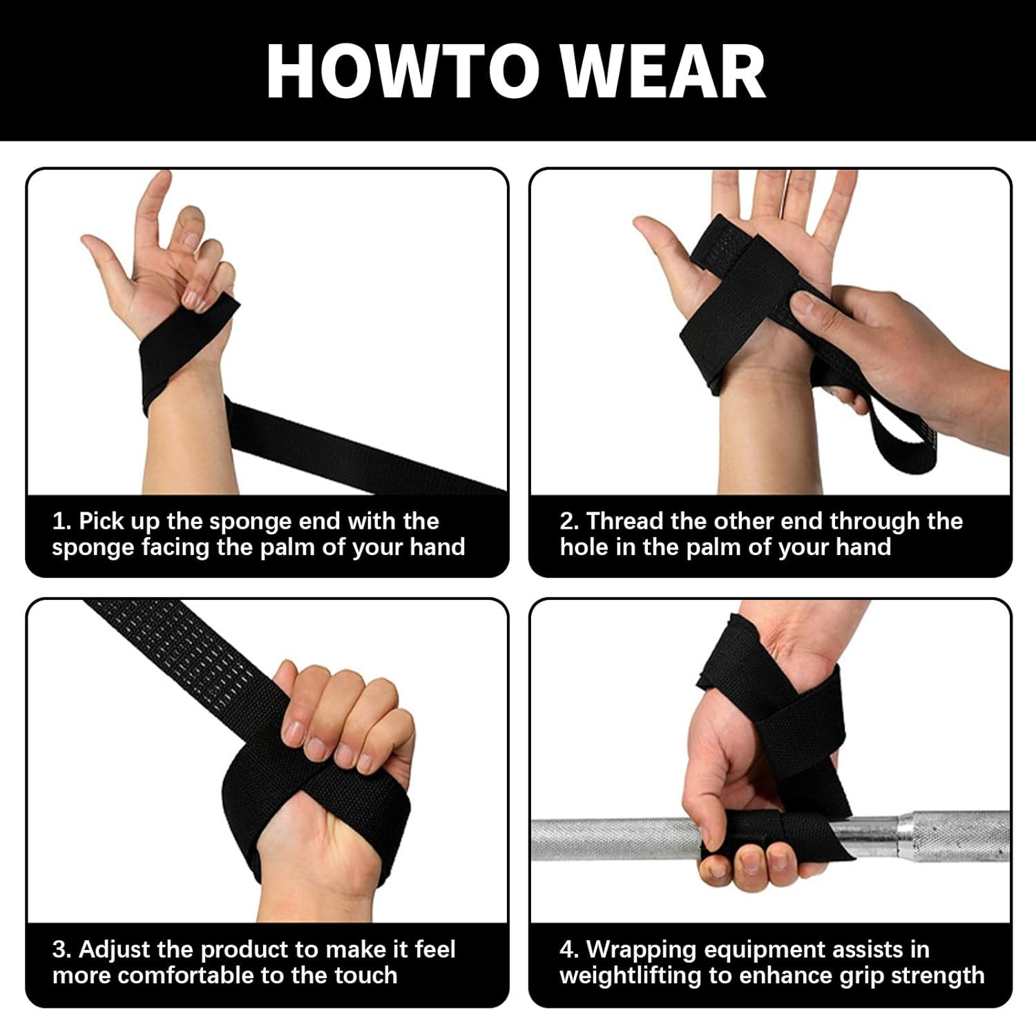 Wrist Straps for Weightlifting, Gym Wrist Wraps for Power Lifting, Bodybuildi...