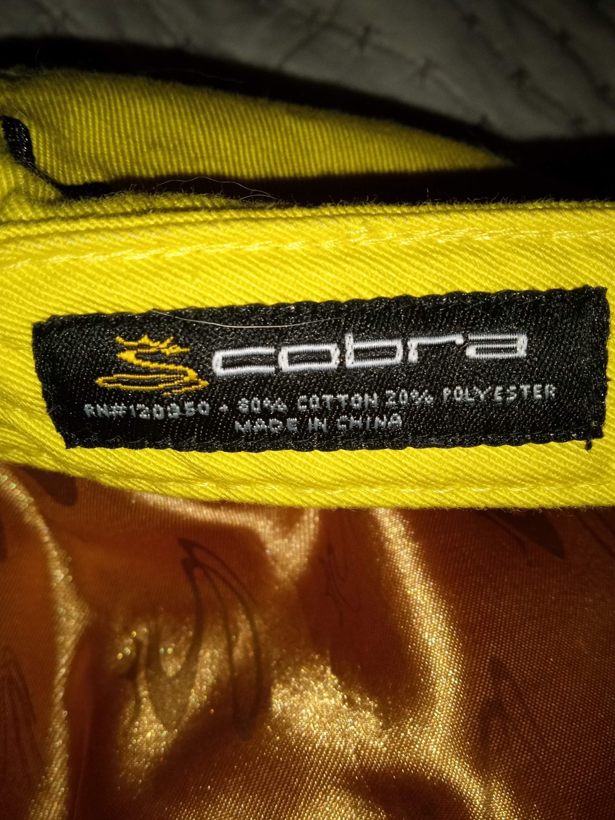 FJ Cobra Pro V1 cap Yellow