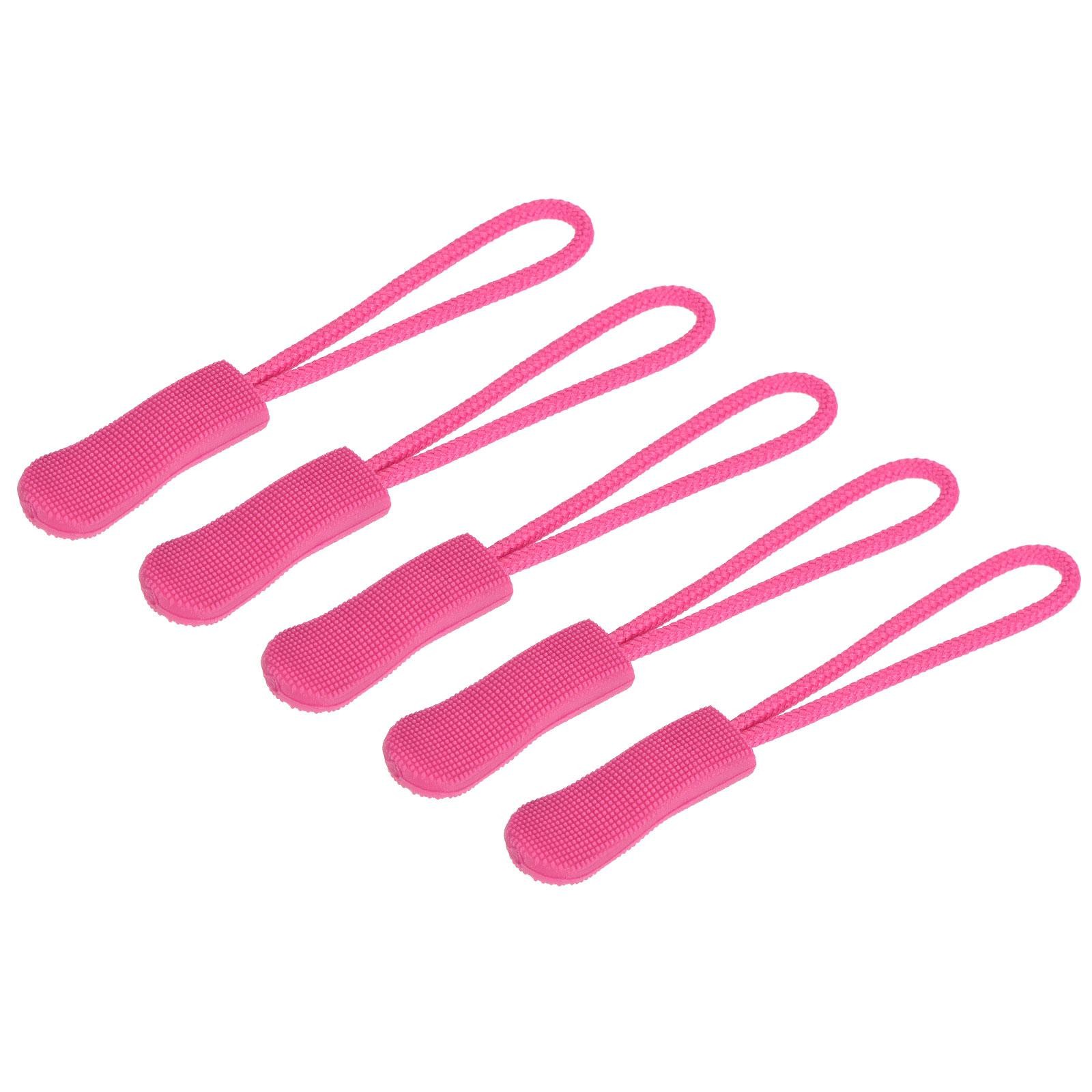 60pcs Zipper Pulls Pull Head Handle Replacement Tab Tag Cord Extender Rose Red