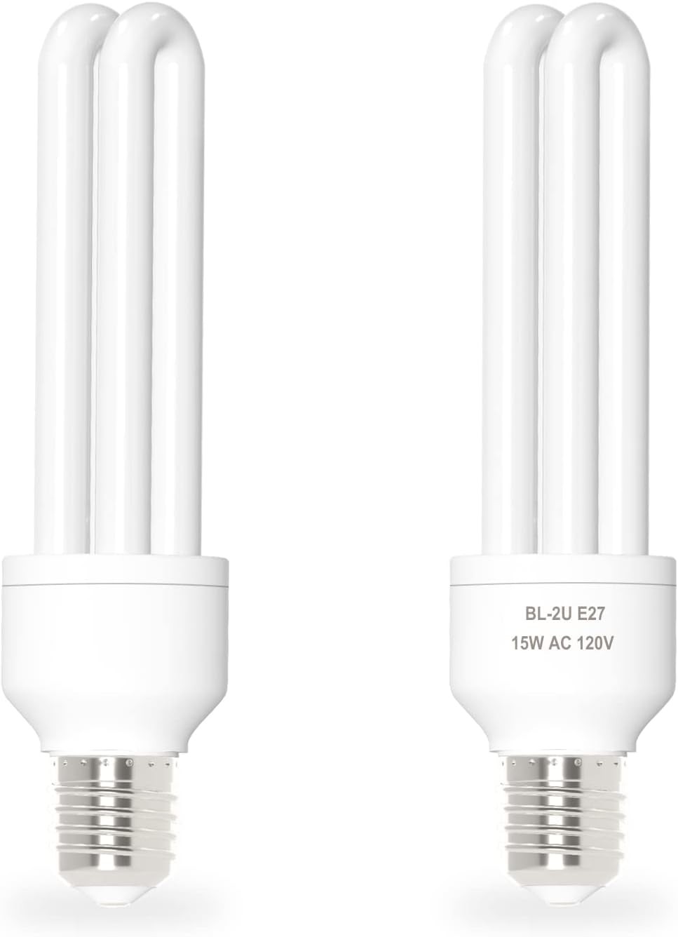 E27 15W U-Type Bug Zapper Bulbs, Replacement Lamp for Insect Traps, 2 Pack