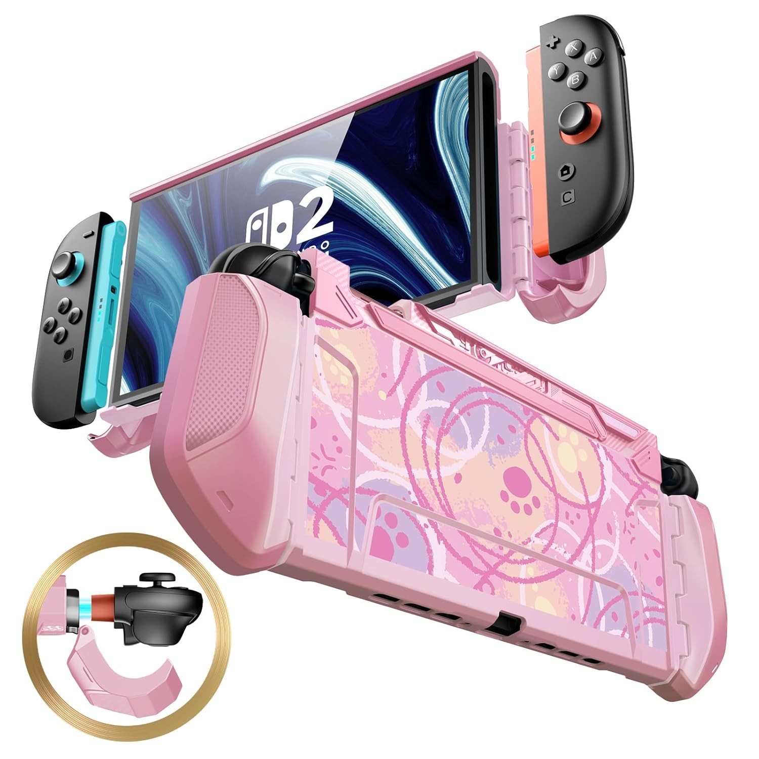 For Women Girls TPU Grip Cover For Nintendo Switch 2 (2025) Mumba Ergonomic Case