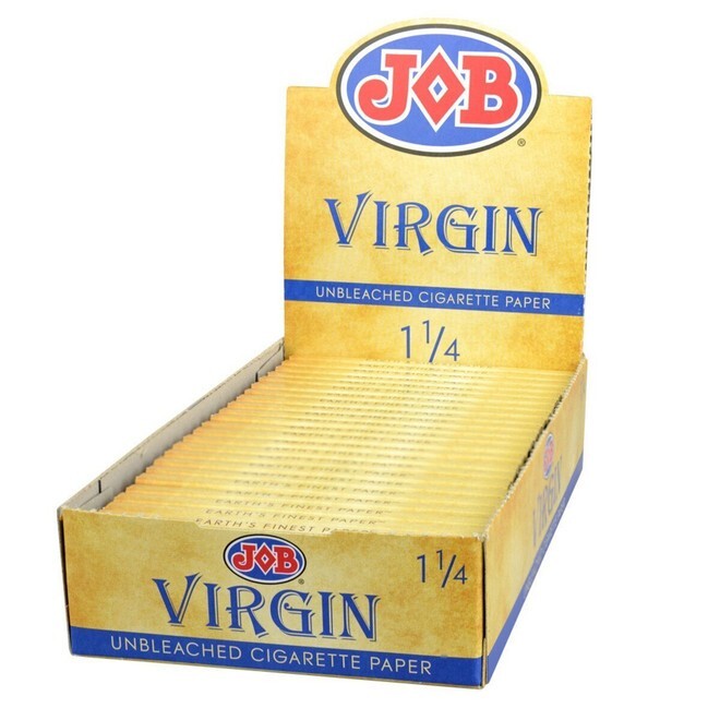 😎JOB VIRGIN ALL NATURAL ROLLING PAPERS 1 1/4 SIZE FULL BOX ✨ 24 BOOKLETS🌟💕
