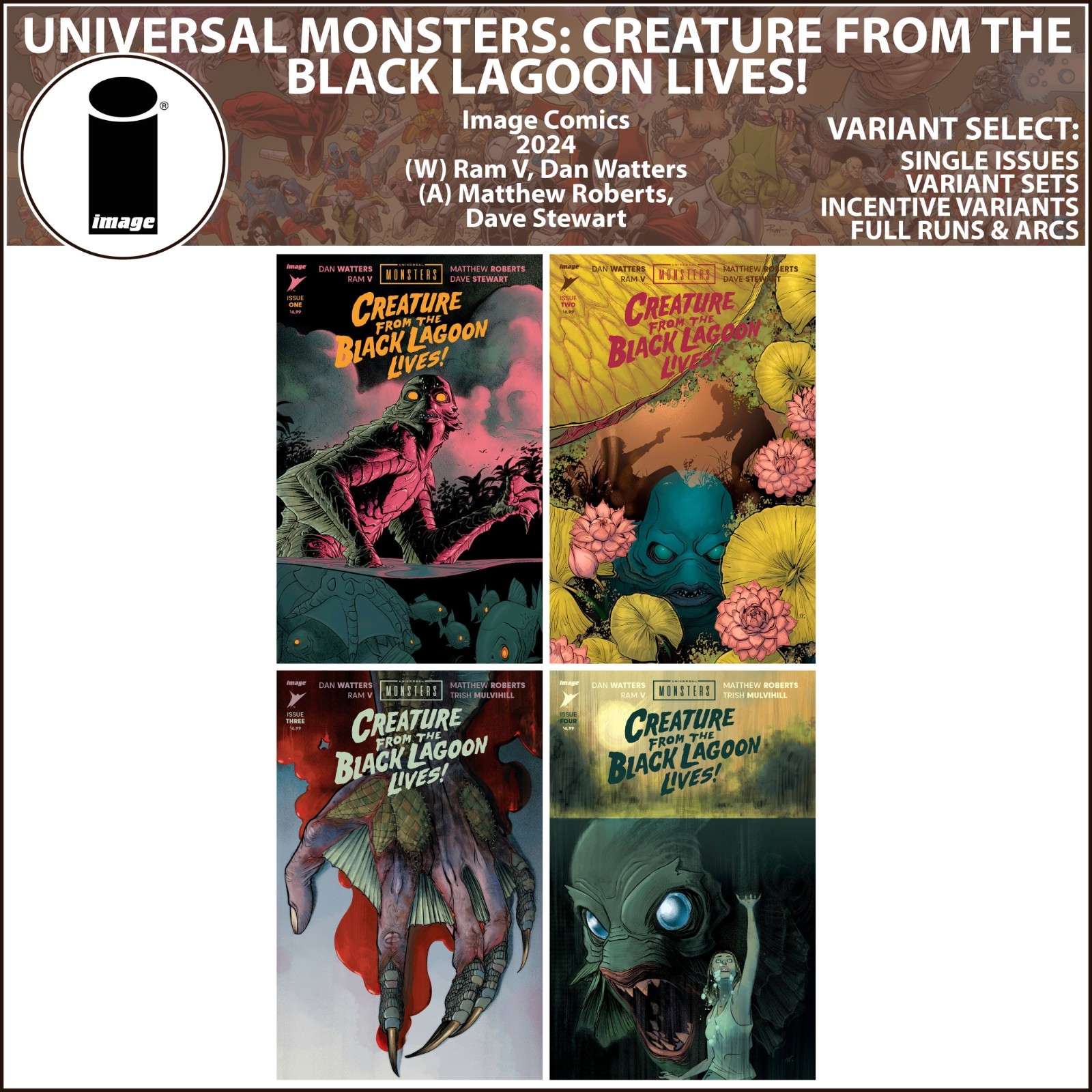 Universal Monsters: Creature Black Lagoon (2024) #1 2 3 4 Image COVER SELECT