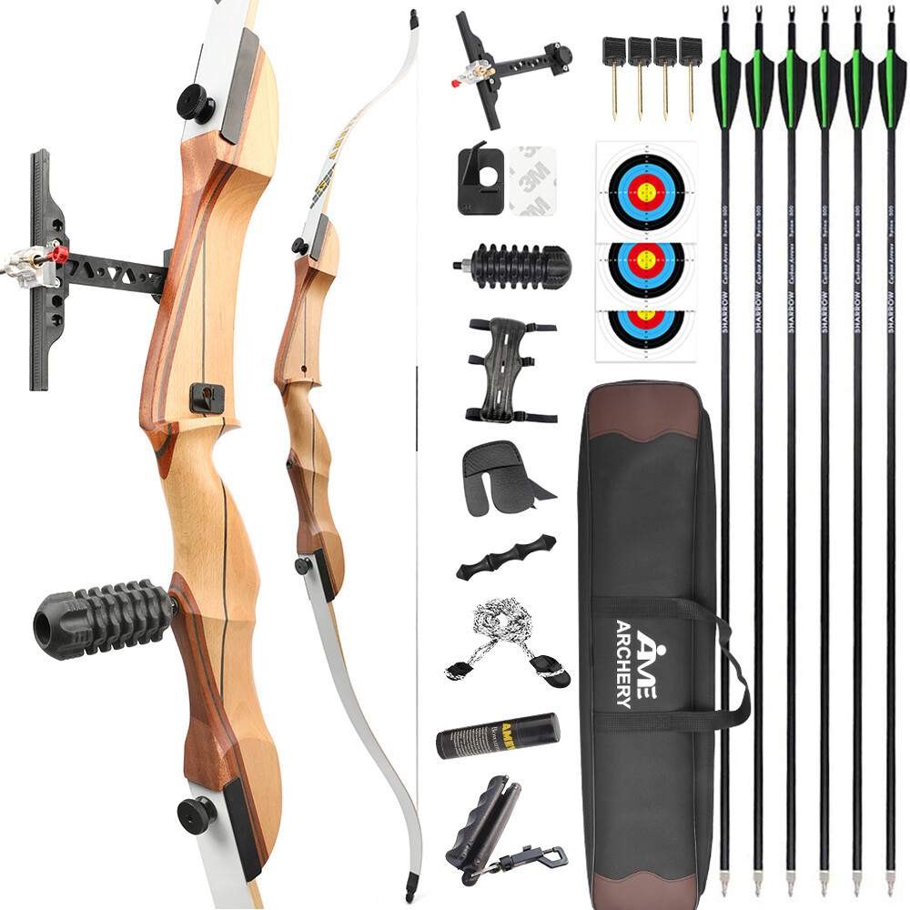 66" 68" 70" Takedown Recurve Bow 14-40lbs Wooden Target Archery Hunting Practice