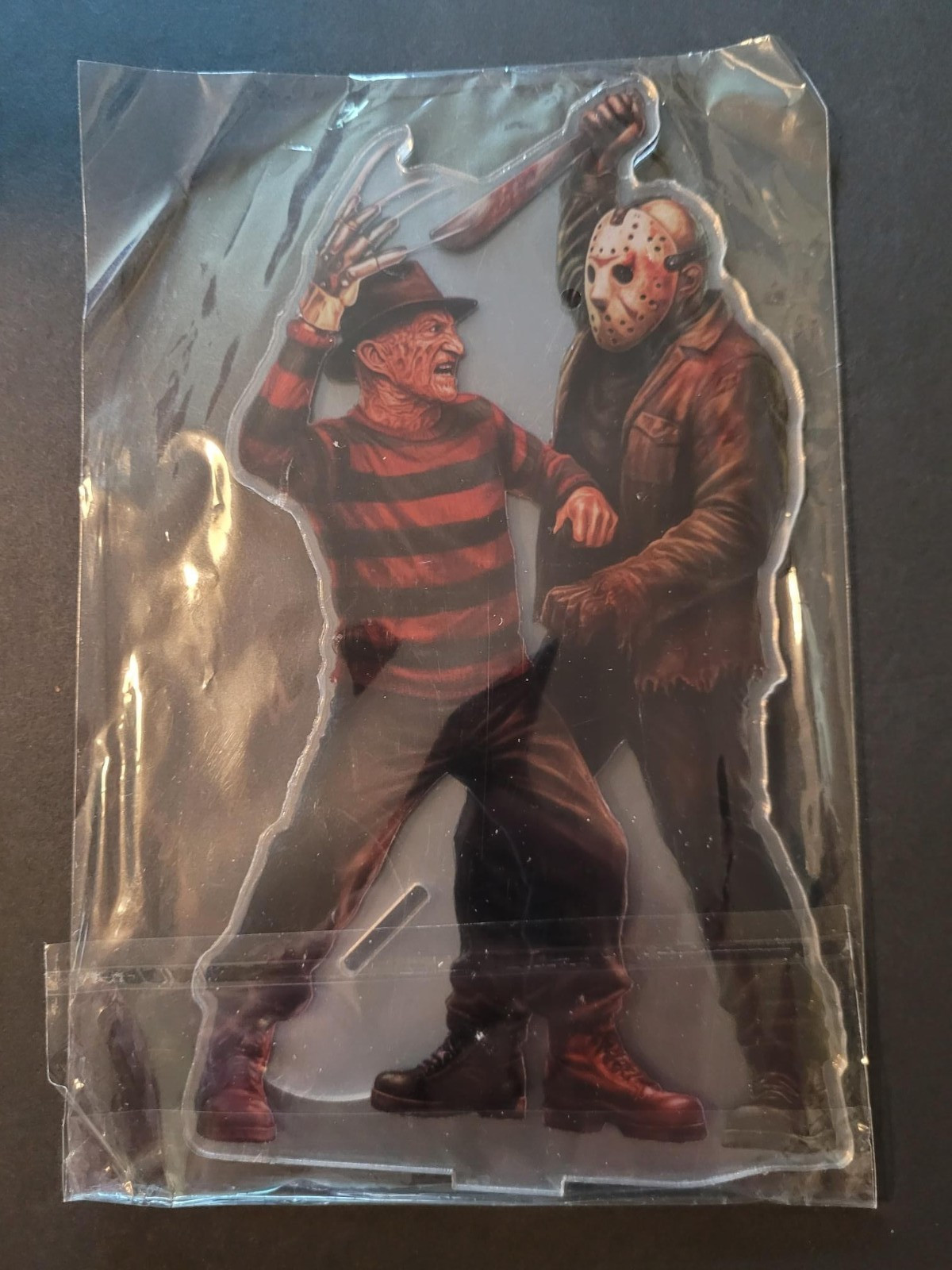 ZOBIE FRIGHT PACK "FREDDY VS. JASON" 8 INCH ACRYLIC STANDEE FIGURE!! EXCLUSIVE!!