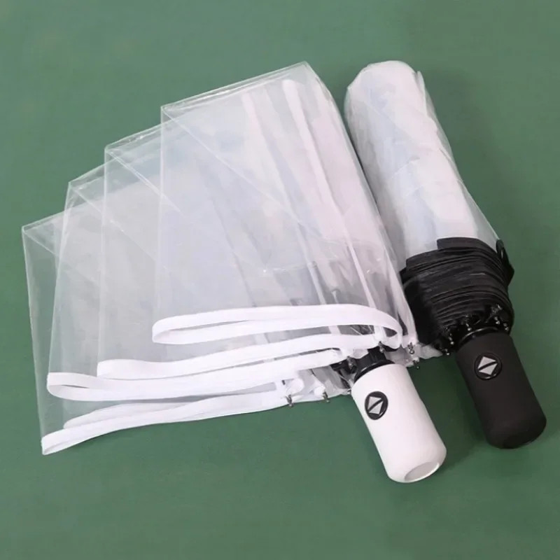 1pc-Transparent Umbrella Folding Automatic Open and Close Umbrella Mori