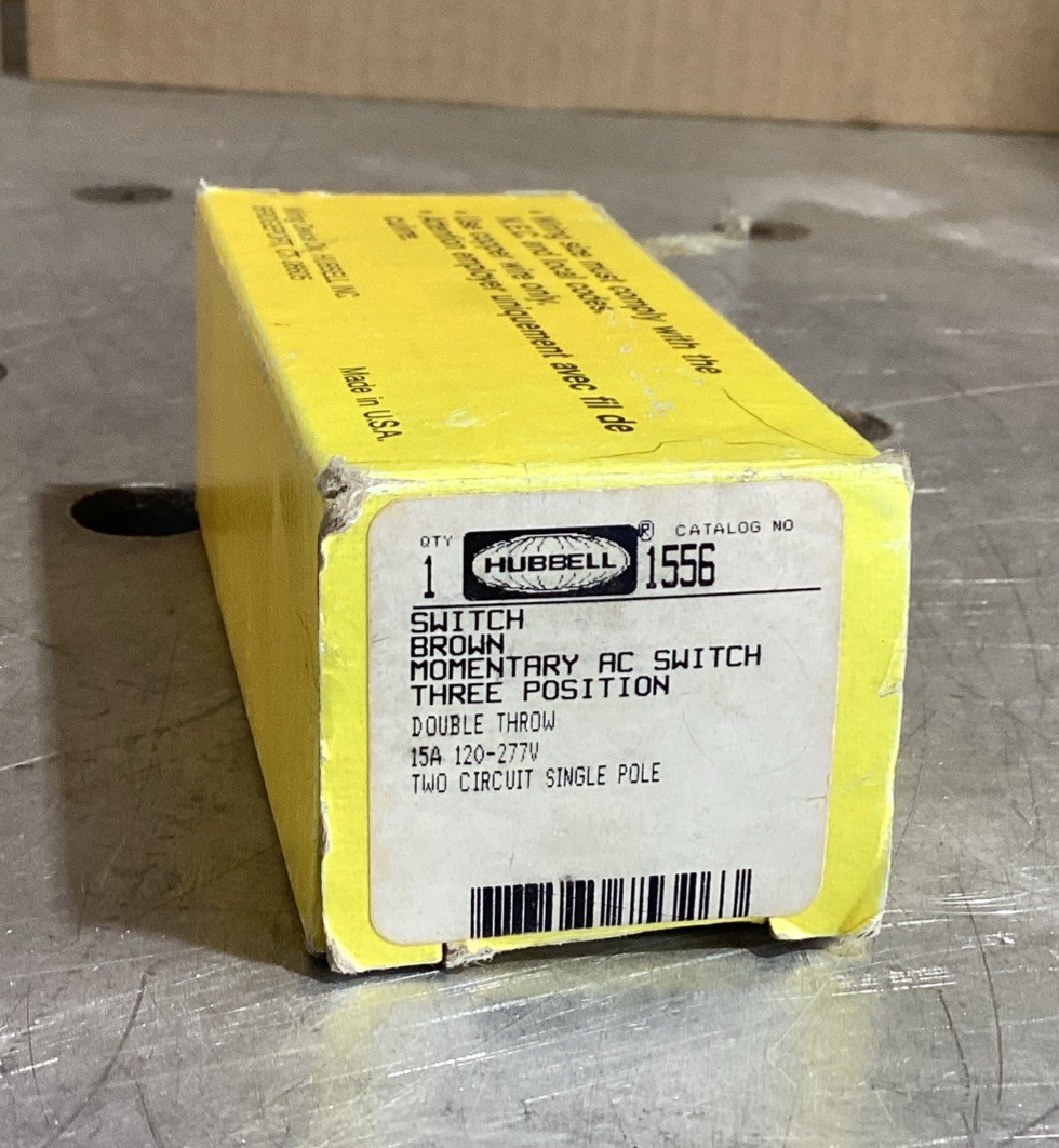 Hubbell 1556 Switch Brown Momentary AC Switch Three Position