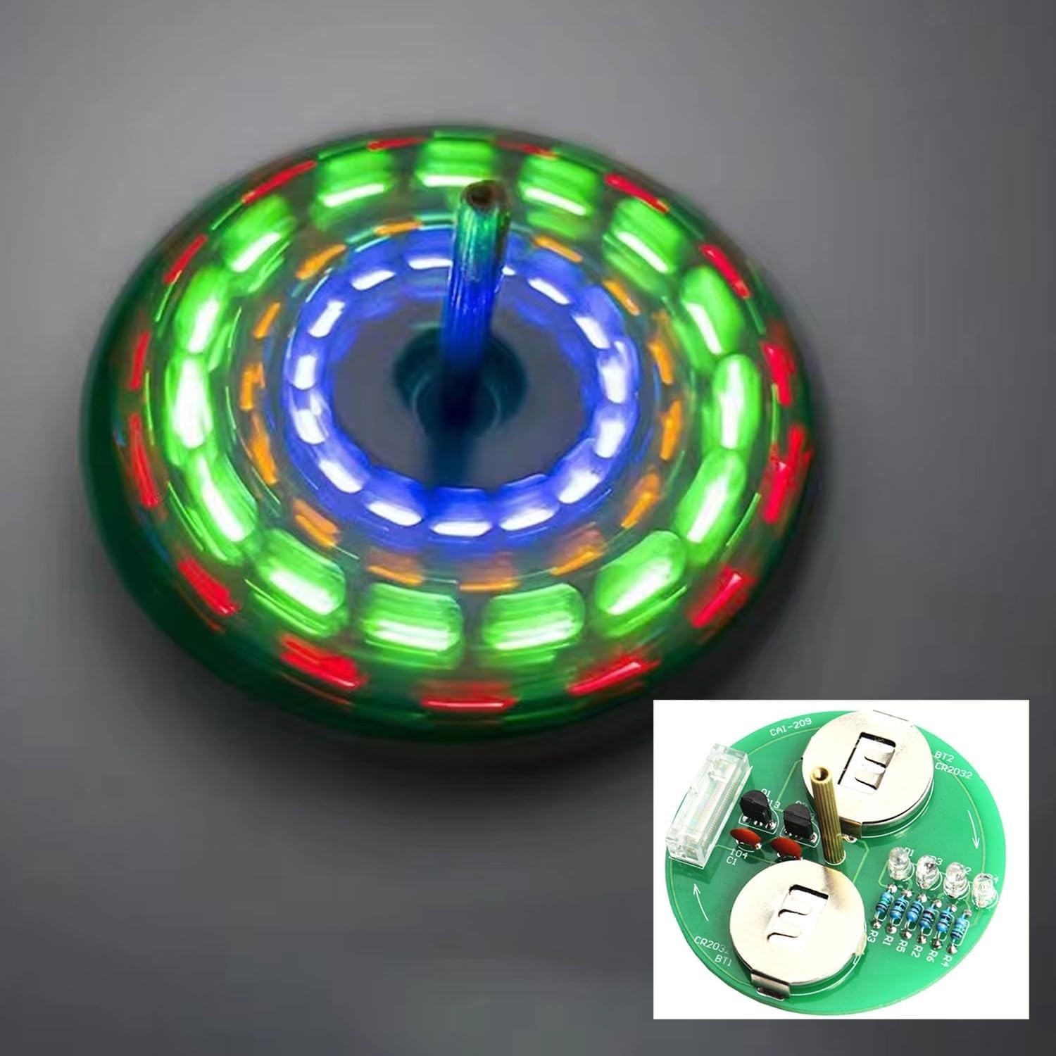 Beginner-Friendly Electronics Kit: LED Rotating Gyroscope Soldering Project