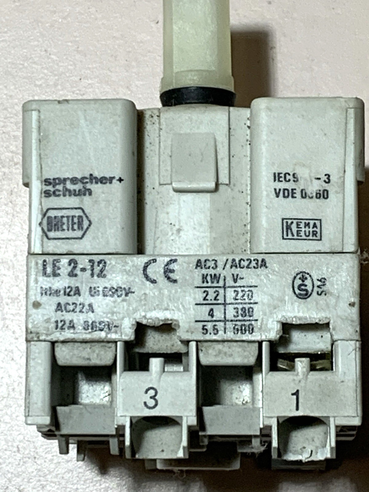 SPRECHER+SCHUH LE2-12 12A 600 VAC $16.01 + FREE SHIPPING