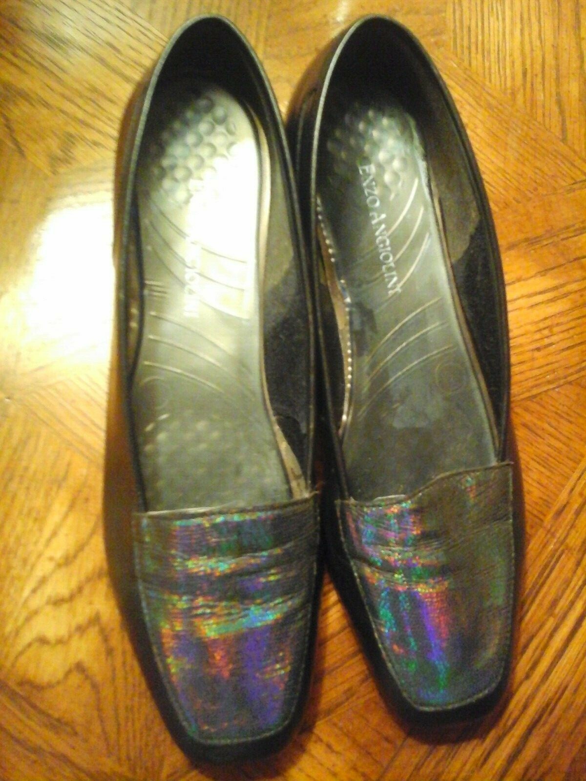 Enzo Angiolini "Liberty" Navy Blue Leather Slip On Loafer Flats       Size 6.5 M