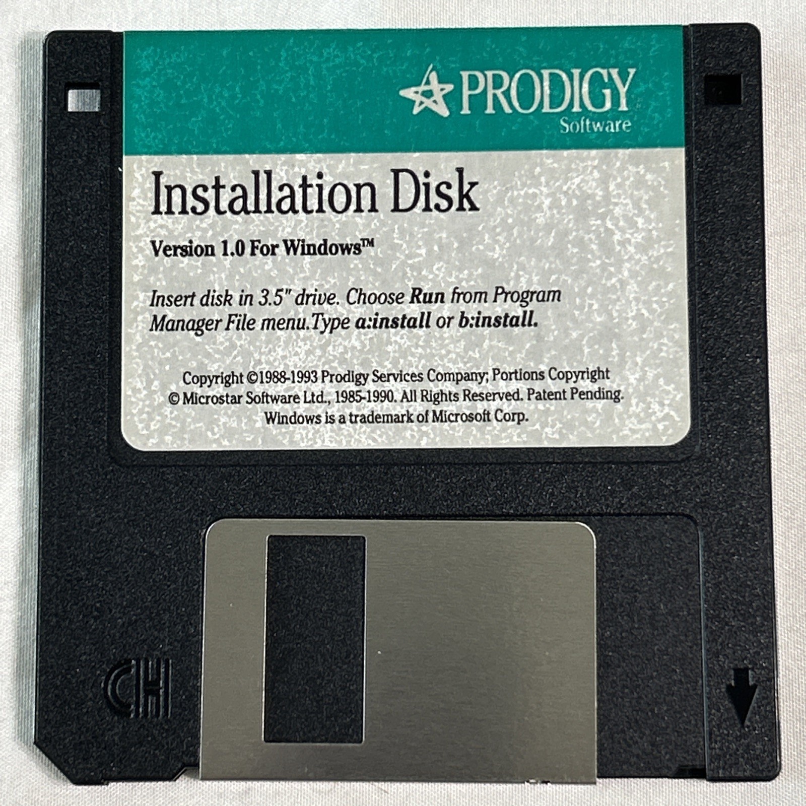 Prodigy Installation Disk v1.0 for Windows Vintage Online Service Software 1988