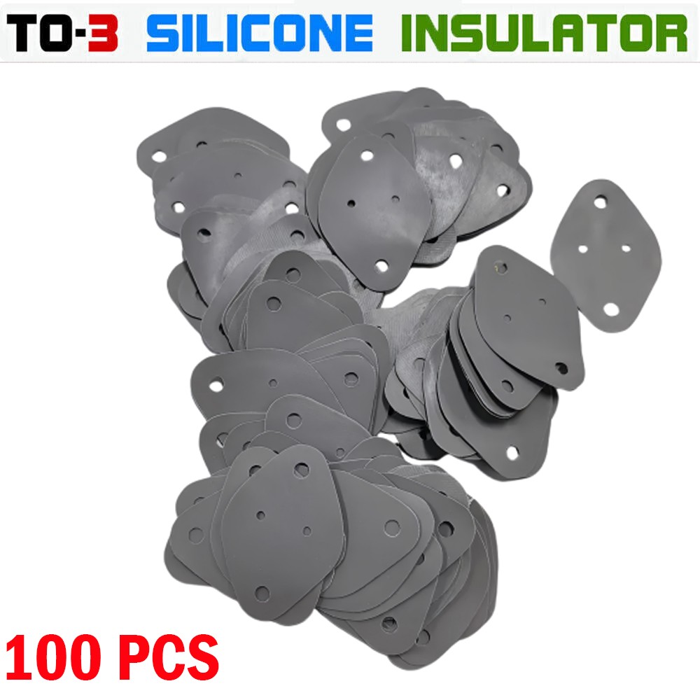 100Pcs TO-3 Transistor Silicone Insulator Pads Thermal Insulation Rubber Pad