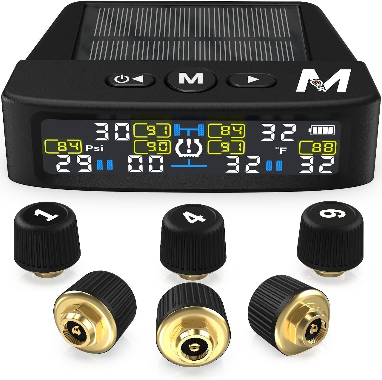 NEW MARCALA 6-Sensor Tire Pressure Monitoring System (TPMS) 0-144 PSI 32-Feet