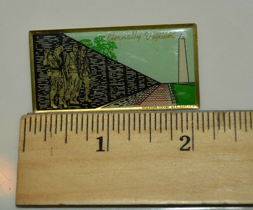 NICE Vintage Eternally Vigilant Monument American Legion Dual Back Pin MINTY