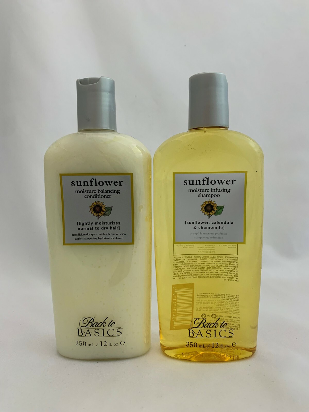 SET of Back To Basics Sunflower Moisture Balancing Shampoo / Conditioner 12fl ea