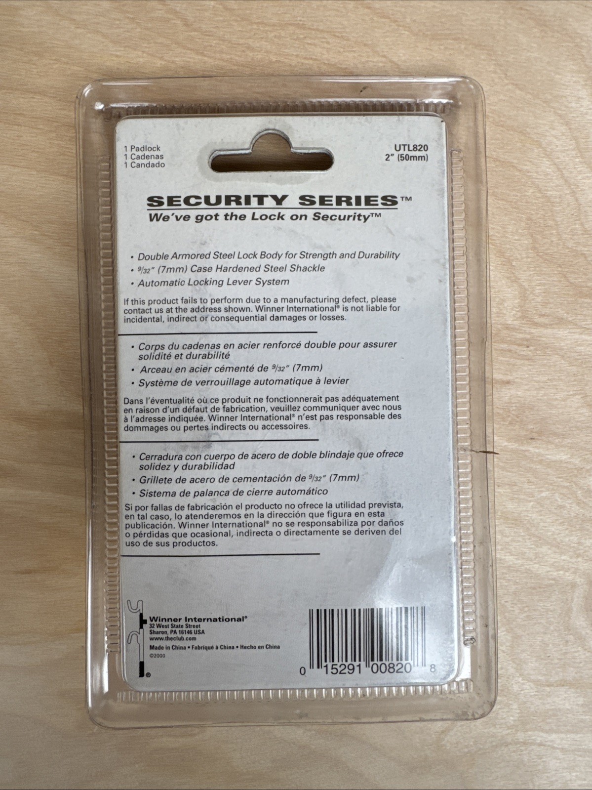 NEW - The Club Combination Lock - Unopened