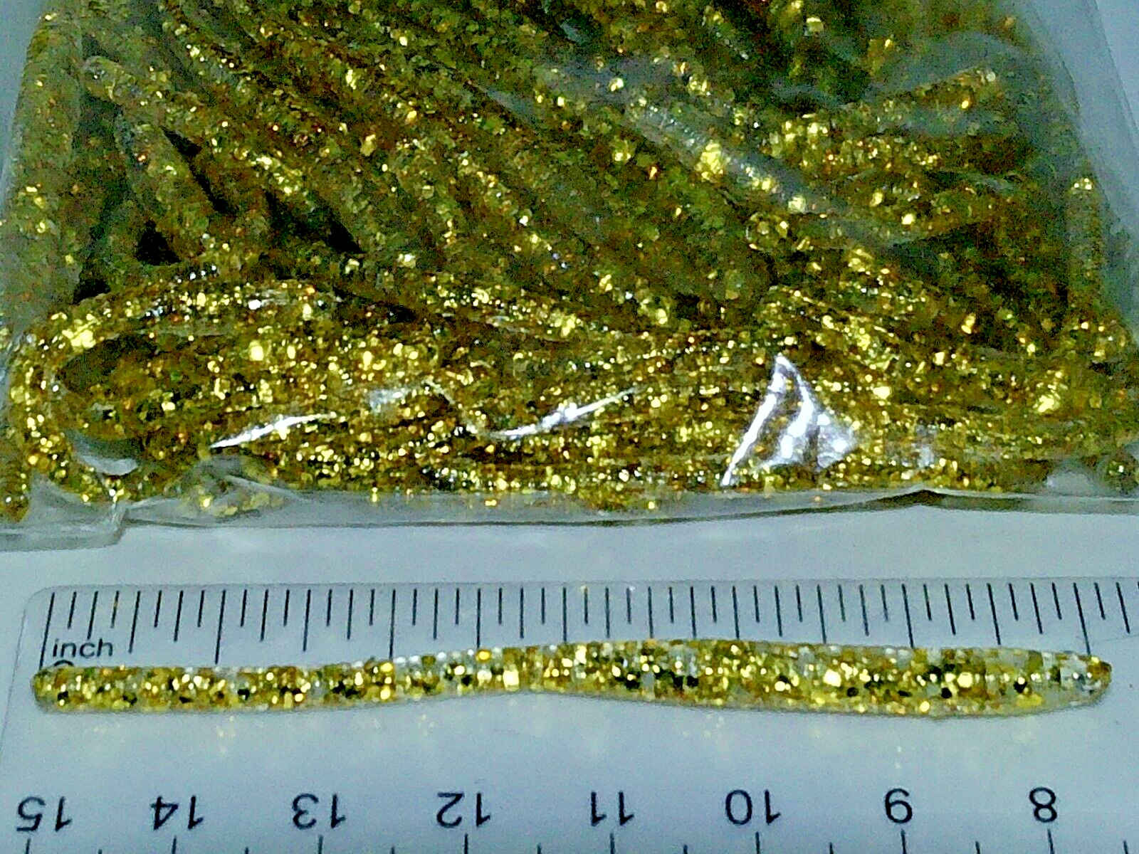 75 Sunstruck Gold GL 3"TAPPERED TROUT/FINESS WORM Soft Plastic Fishing Lure Bait