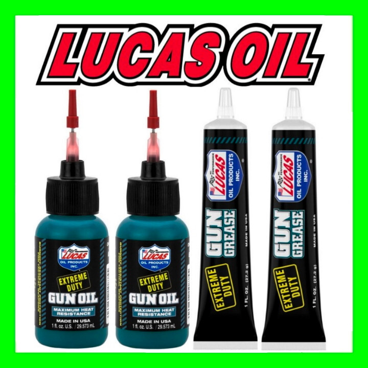 LUCAS 2-1oz Extreme Duty Gun oil Needle Oiler & 2-1oz Tube Grease Pistol, Rifle