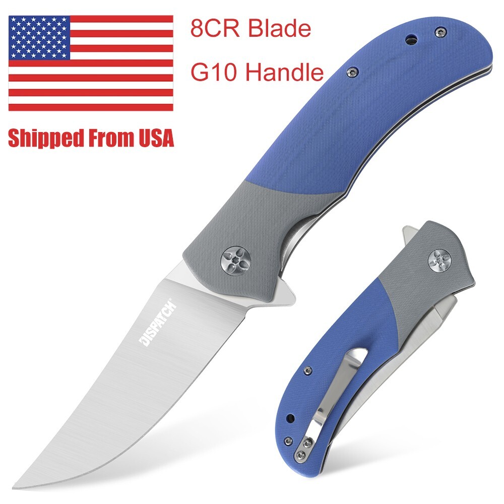 Pocket Knife with Clip G10 Handle 8Cr Blade Liner Lock EDC Folding Knife