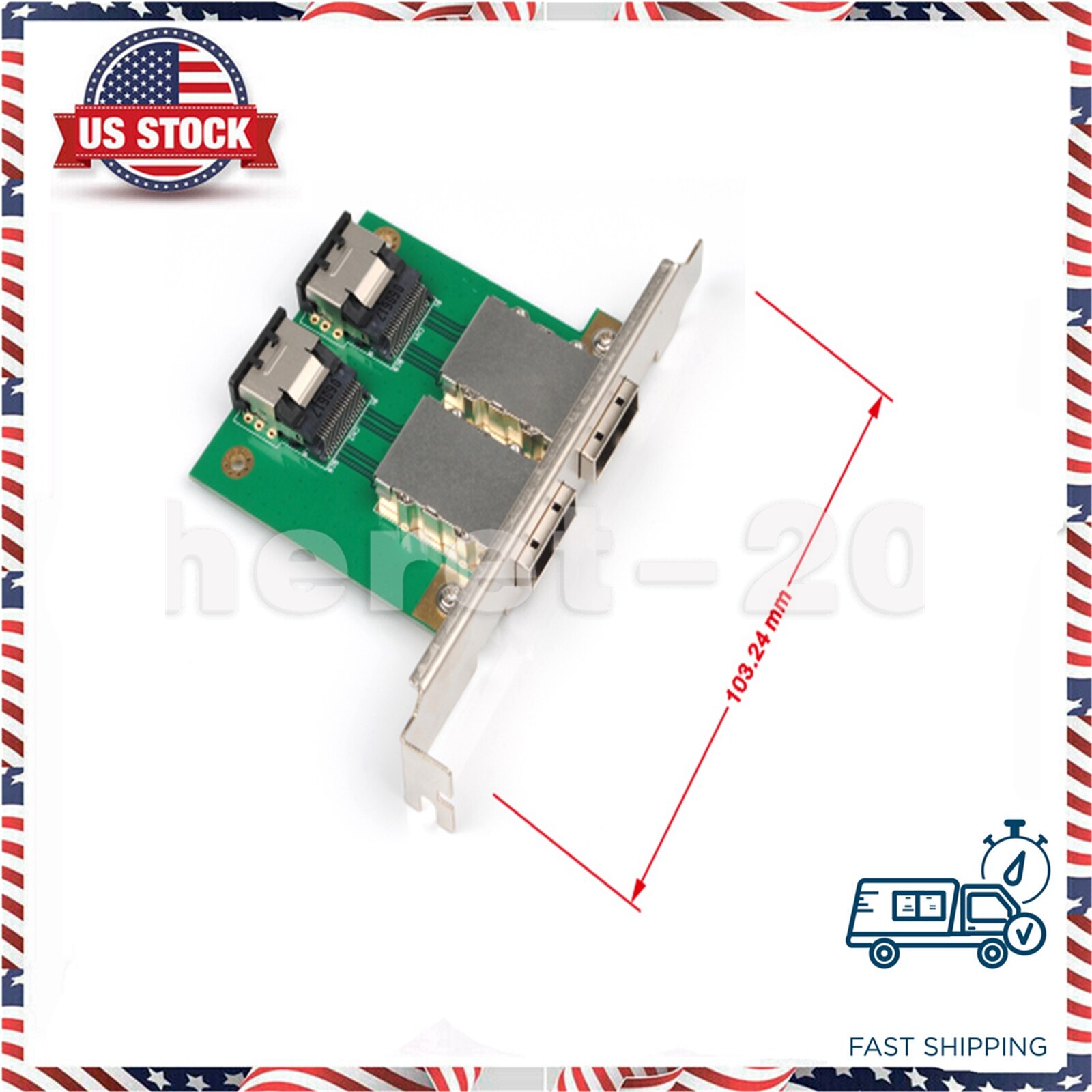 2Ports Mini SAS SFF-8088 To 36Pin SFF-8087 PCBA Female Adapter PCI Bracket Great