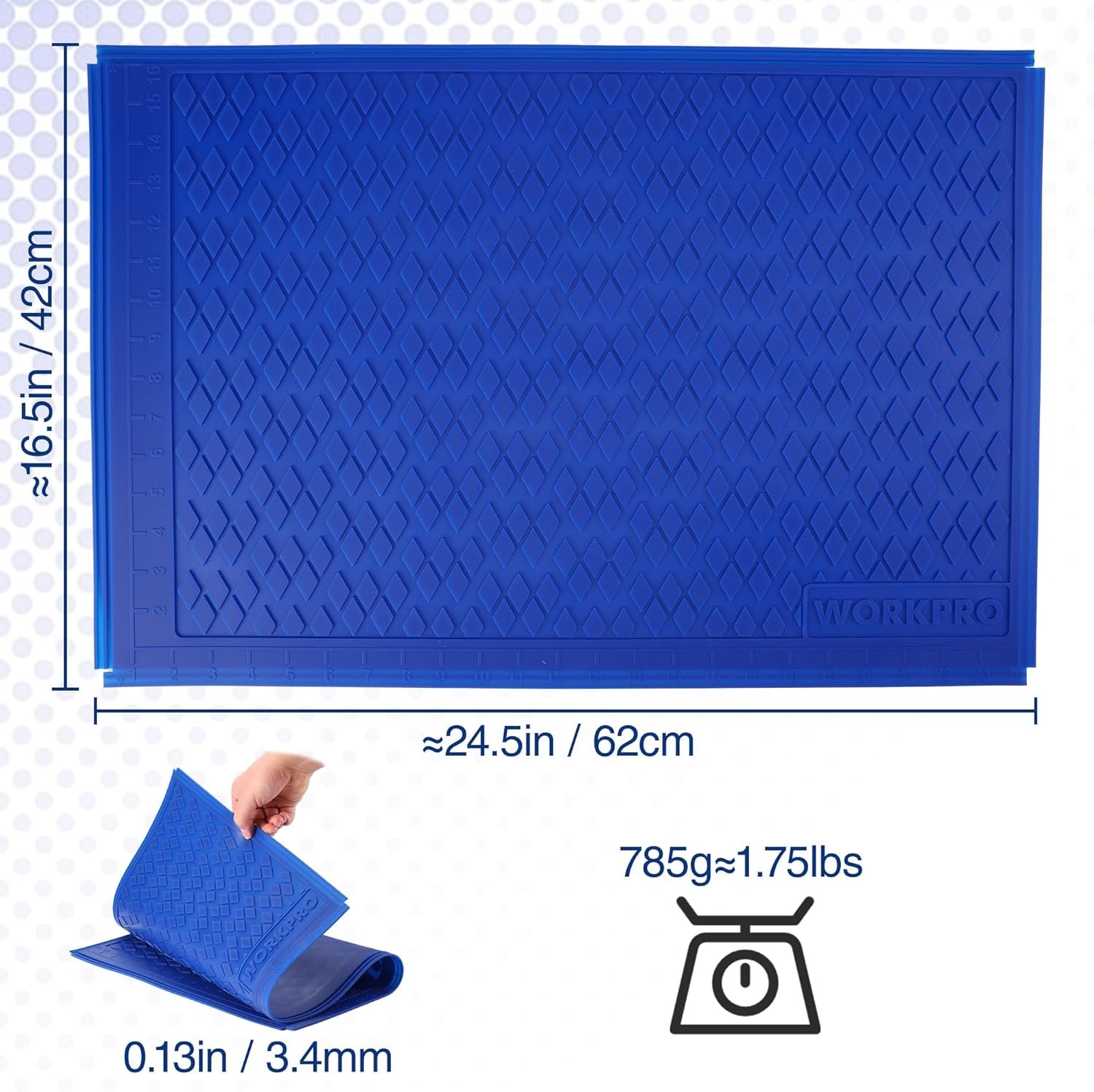 WORKPRO 2PC Silicone Workbench Pad Protector Glue Mat Non-Stick Measurement Grid