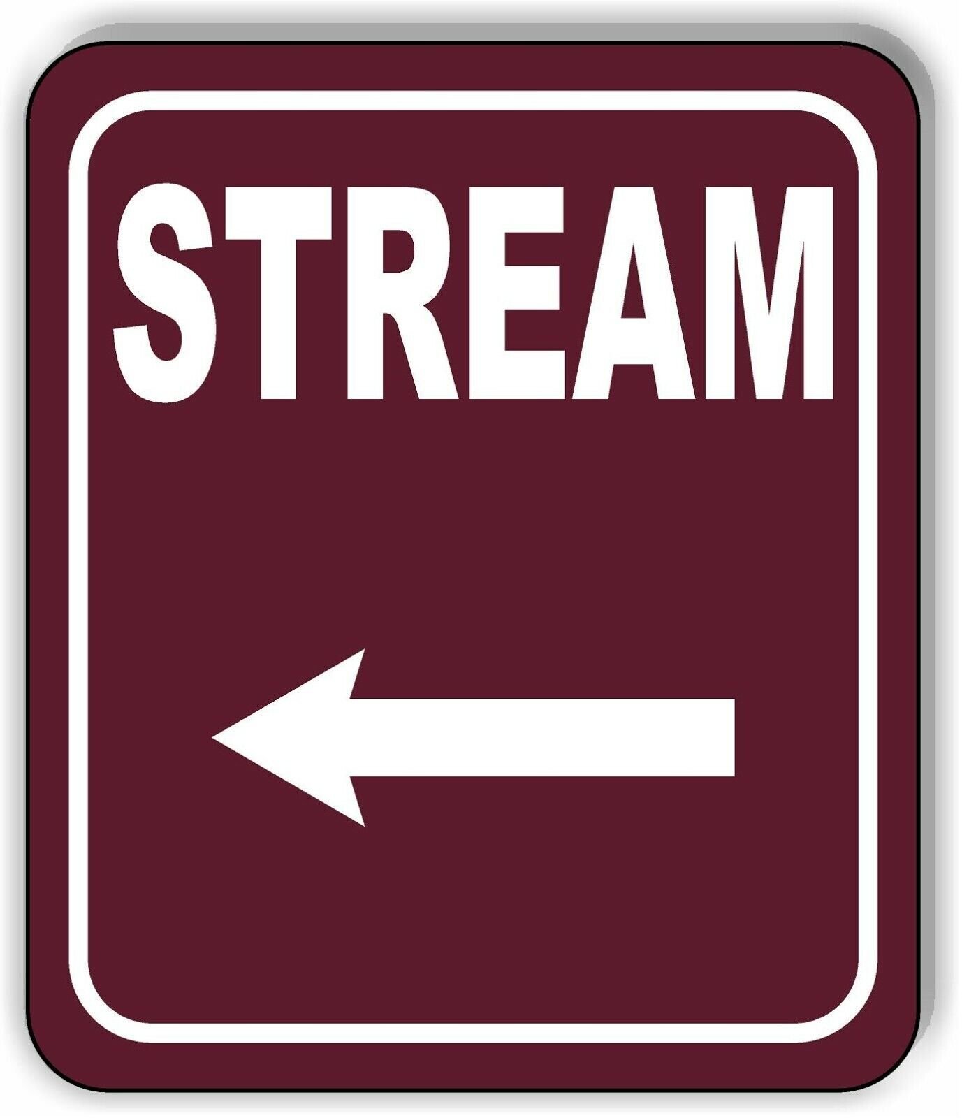 STREAM DIRECTIONAL LEFT ARROW CAMPING Aluminum composite sign