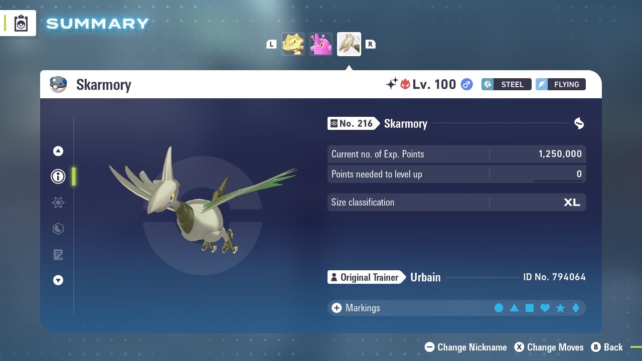 Skarmory Shiny Alpha 6IVs Battle Ready - Legends ZA
