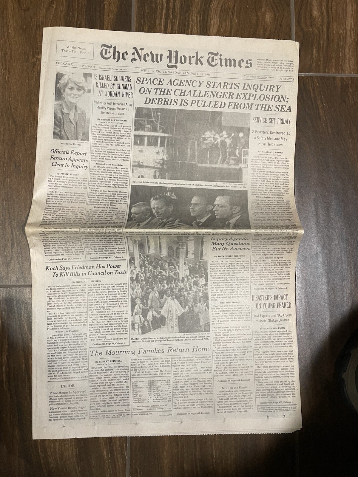NASA Challenger Explosion - Newspaper
