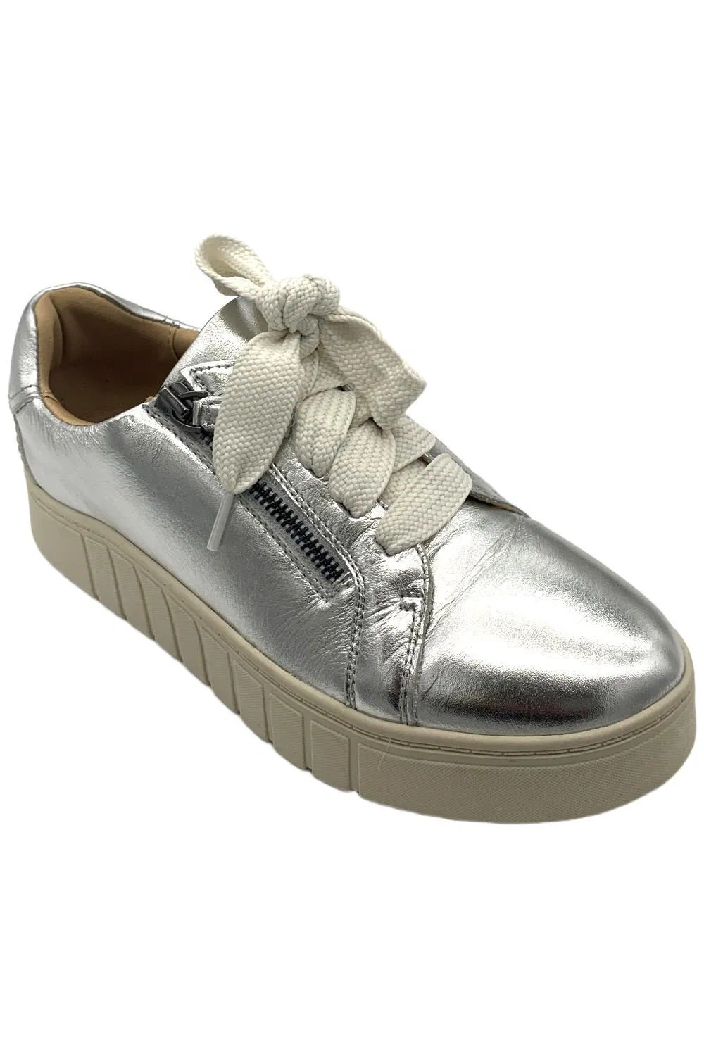 Clarks Women's Mykah Lace Up Sneakers Silver