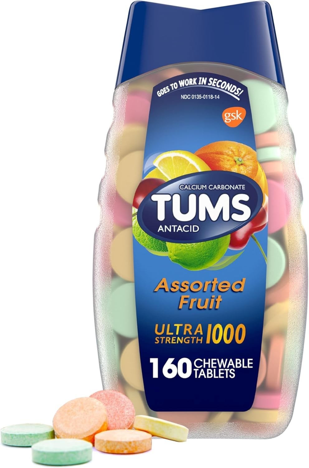 TUMS Ultra Strength Antacid Tablets 160 Ct Heartburn & Acid Relief