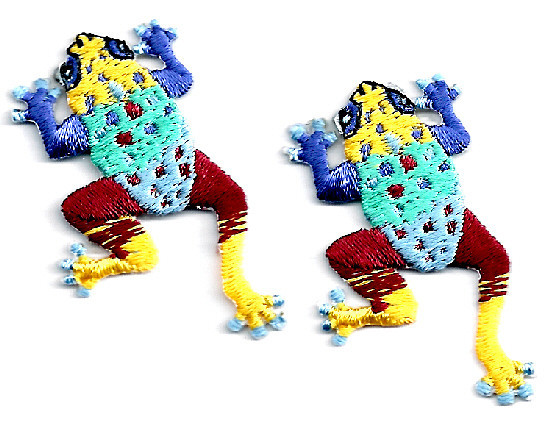 Frogs - Frog - Southwest Design - Iron On Patches - 2pcs