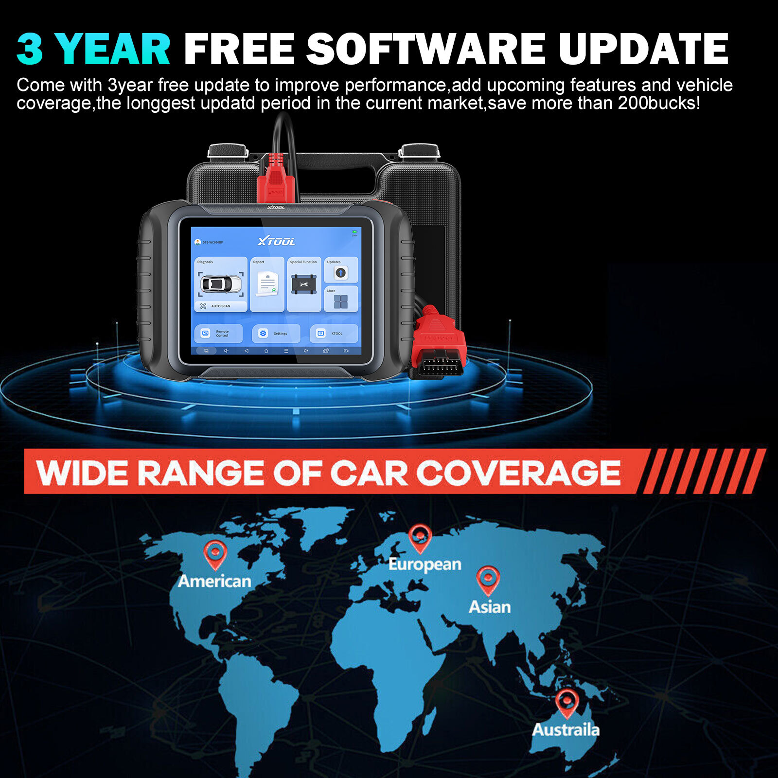 2024 XTOOL D8S Auto Full System Diagnositc Scan Tool E.CU Coding Topology Map