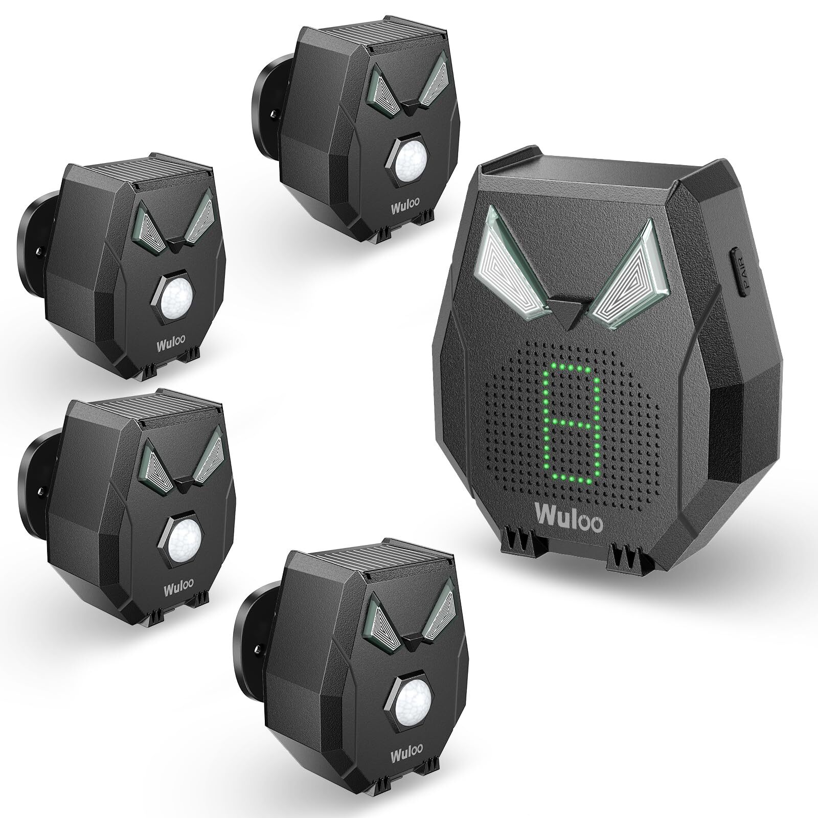 Wuloo 1/3 Mile Solar Driveway Alarms Motion Sensor Detectors Customized Melodies