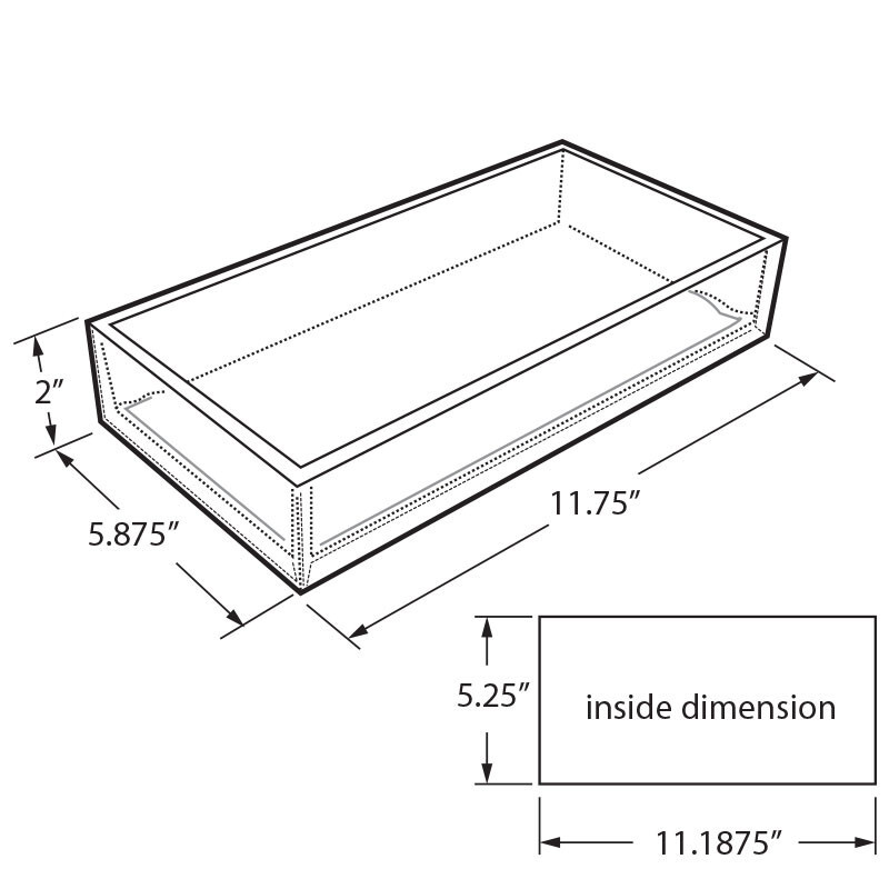 Azar Displays Large Acrylic Rectangle Tray for Desk/Counter, 4 Pack