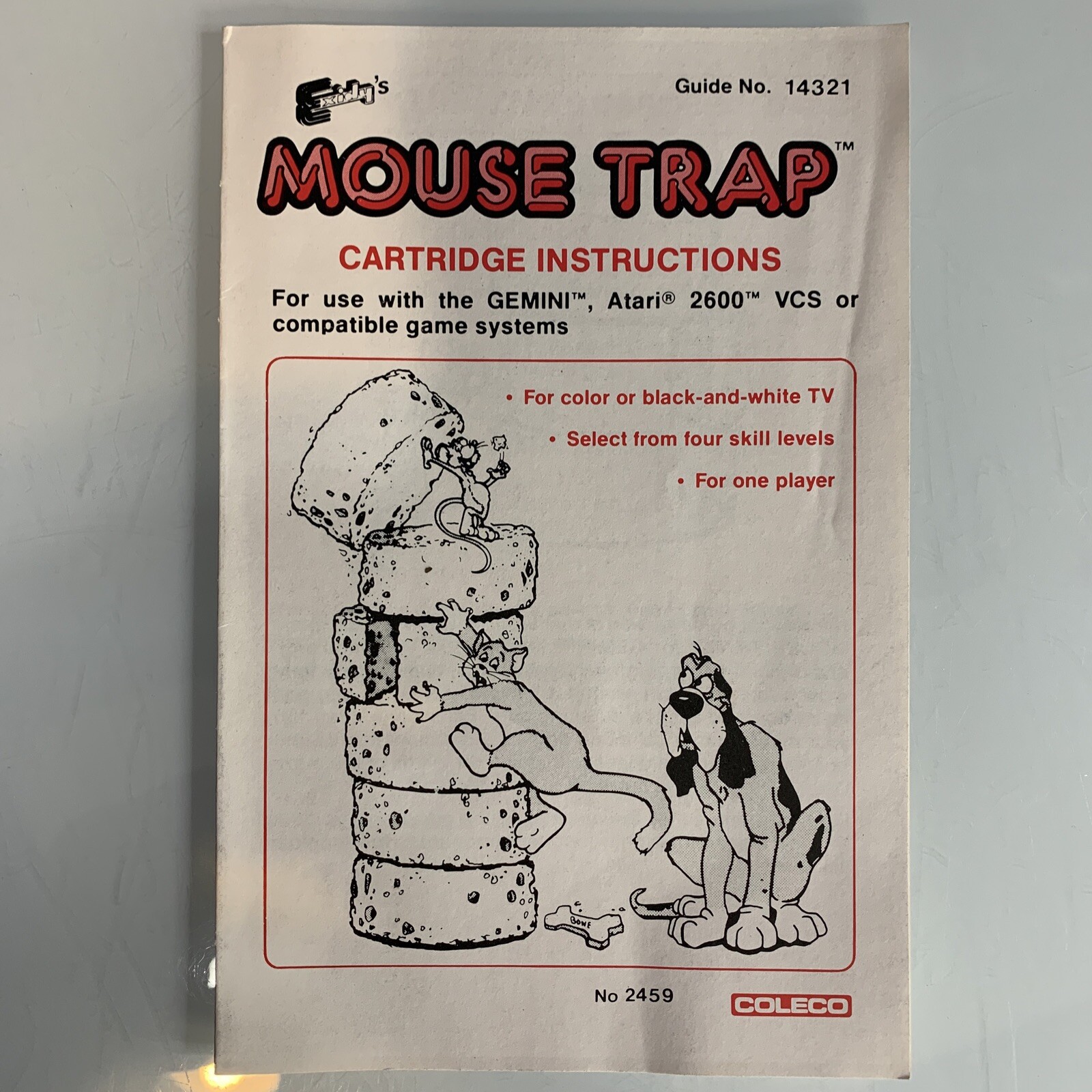 Mouse Trap Coleco Atari 2600 Video Game Manual Only