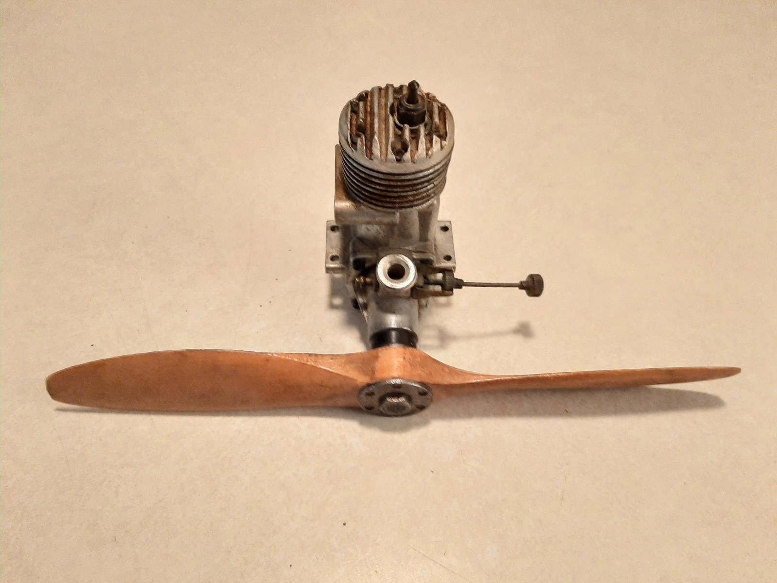 Vintage McCoy 36 Model Airplane Engine With Wood Prop Shelf C2