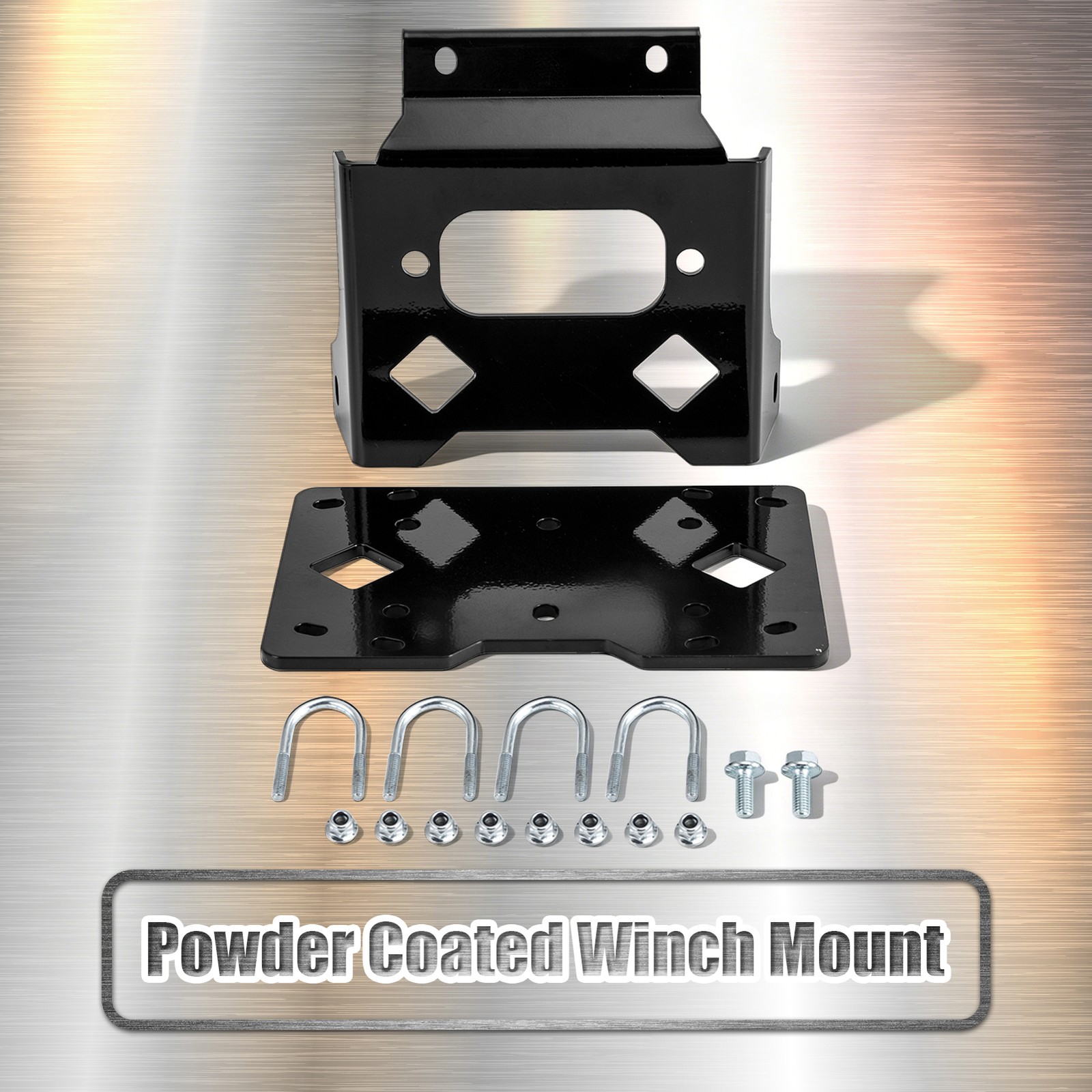 Black Powder Coating Winch Mount Fit Honda Recon TRX250 (TE*TM) 2007-2026