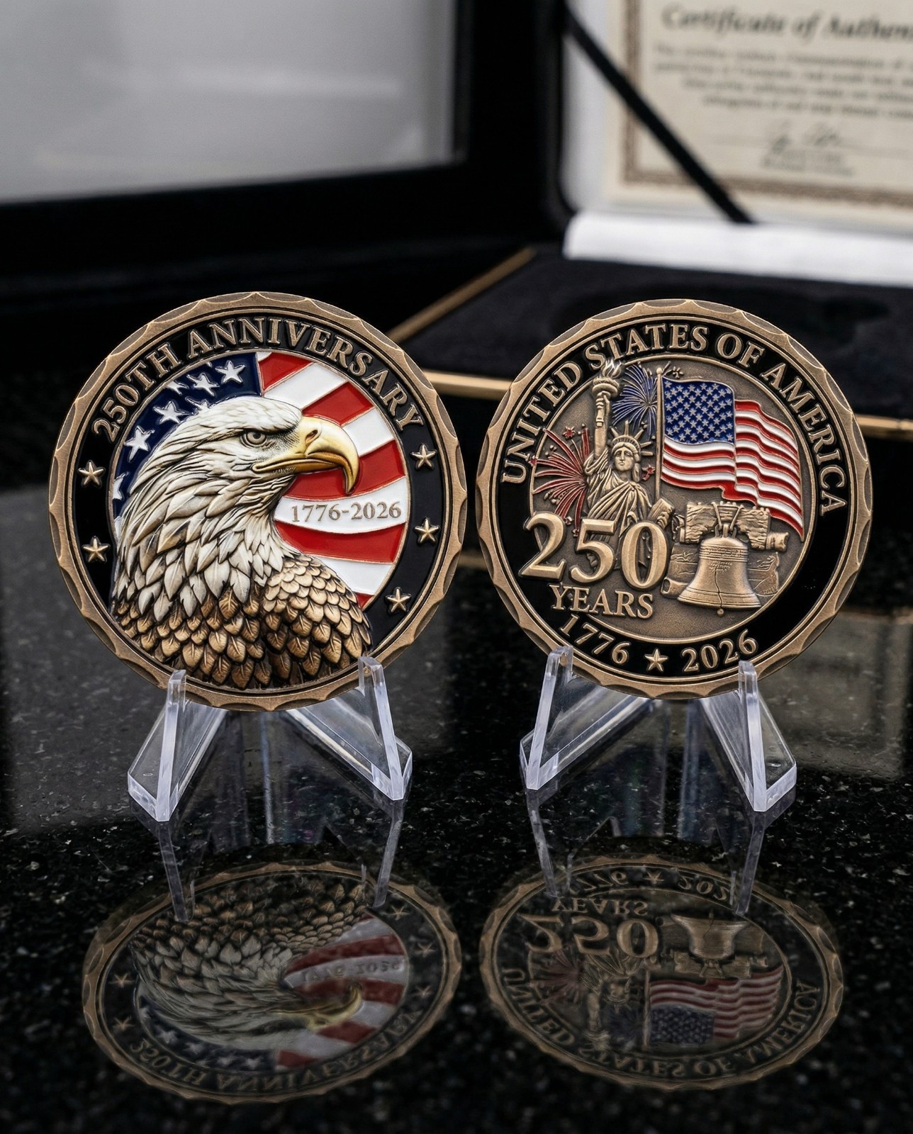 250th Anniversary USA Challenge Coin – Limited Edition 3D Patriotic Collectible