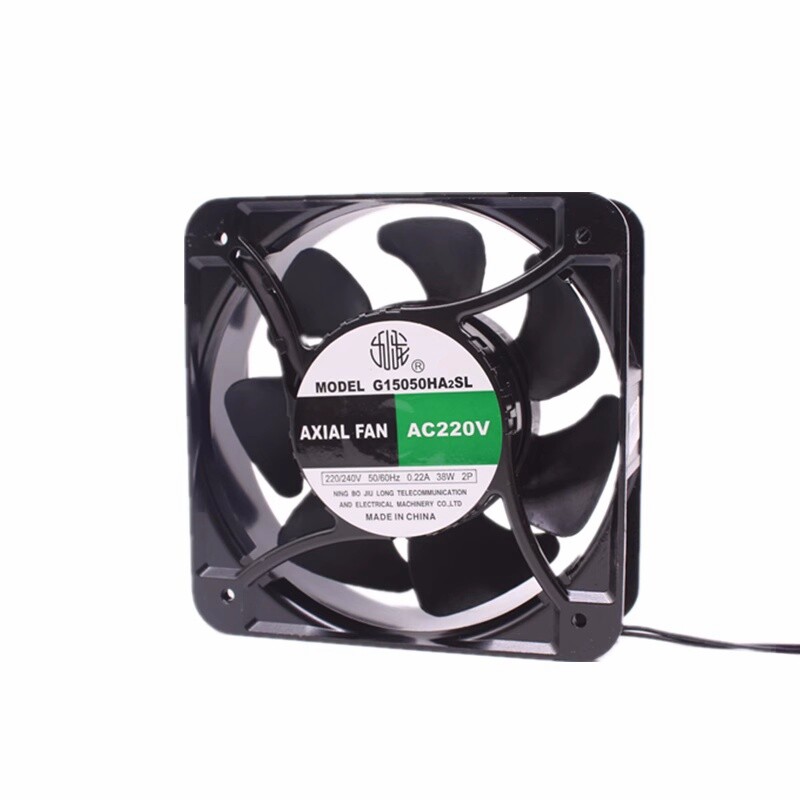 Brand New G15050HA2BL AC220V 50/60HZ 38W 150 * 150 * 50mm Two Wires Cooling Fan